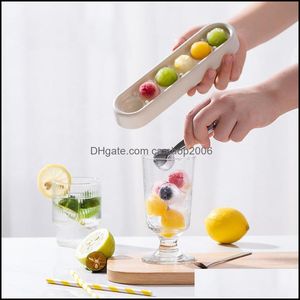 Andra barprodukter Barware Kitchen Dining Home Garden Colorf Round Ice Mod Ice-Cube Tray Cube Maker PP Plastic Mold Forms Dhsyg