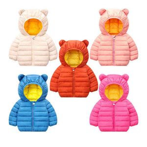 Autumn Girls Jackets 2-6 Year Kids Clothes For Baby Boys Warm Hooded Outerwear Jackets Winter Children Light Down Jacket J220718