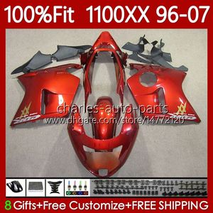 Injektionsformfee för Honda Blackbird CBR1100 CBR 1100XX 1100 XX CC 96-07 114NO.95 CBR1100XX 96 97 98 99 00 01 02 03 04 05 06 07 1100CC 1996 2007 Kroppsljus Orange