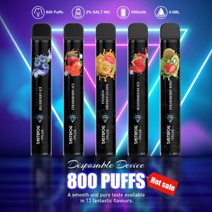 Qk Tastefog Elf Lux Bars Einweg Pod Pod Electronic Zigarette 800 Puffs Gerät 550mAh Batterie Batterie Batterie Batteriepatrone Vape Vape Stift Knall