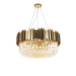 Подвесные лампы современный золотой светло -хрустальный хрустальный циркулярная люстра вилла