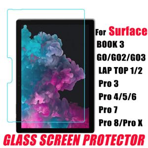 Premium 9H 2.5D Temperli Cam Ekran Koruyucusu Surface Pro 8 Pro 8 Pro X 7 6 5 4 3 GO2 GO2 GO3 Kitap 1 2 3 Dispay Ekran Filmi