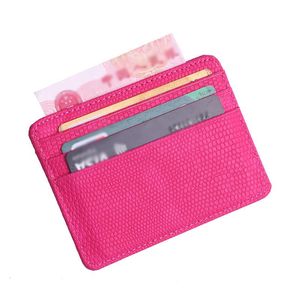 Card Holders Portable Double Sided Lizard Pattern Wallet Id Porte Carte Women Men Slim Change Purse Travel HolderCard