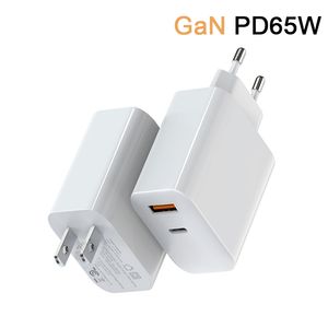 EU US Portable 65W高速充電器Gan PD3.0 QC3.0ラップトップアダプターAFC FCP壁アウトレットノートブック携帯電話Quick Charge