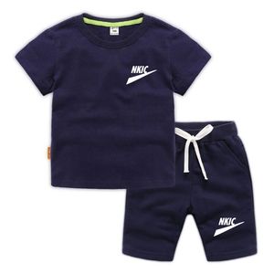 Summer Basketball Brand LOGO imposta T-shirt per bambini Pantaloncini a maniche corte 2 pezzi Abbigliamento sportivo per bambini Ragazzi Ragazze 100% cotone Casual