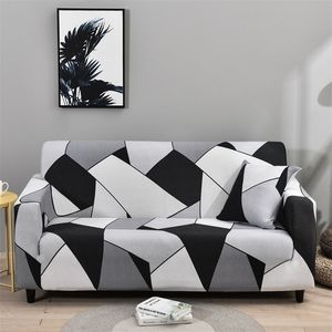 Geometry Plaid Sofa Cover Slipcovers Stretch Sofa Covers for Living Room Elastic Couch Chair Cover Sofa Towel 1/2/3/4-seater 220513
