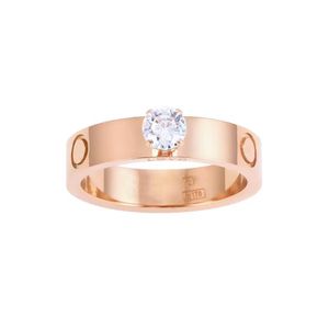 Single Diamond mm szerokie pierścienie modowe damskie zespół love tytanowy stal unisex ring designer menu panie biżuteria rozmiar