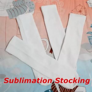 New Sublimation White Blank Socks Christmas Heat Transfer Stock Decorazioni natalizie Vendute a coppie Calza di Babbo Natale Regalo Ciondolo albero di Natale A12