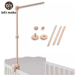 Lets Make Baby Wooden Bed Bell Bracket Mobile Hanging Rattles Toy Hanger Baby Crib Mobile Bed Bell Wood Toy Holder Arm Bracket 220531