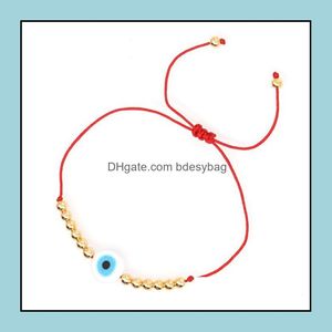 Urok bransoletki biżuteria Turkish Lucky Eye Glass z koralikami Kolorowa Zła Bransoletka Łańcuch dla kobiet Drop Perwy