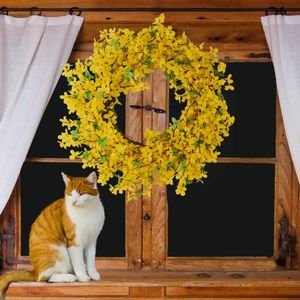 Decorative Flowers & Wreaths Wreath Large Outdoor Fall Door Lighting Lighted For Christmas Faux Window Pane Winter Decor Front FallDecorativ