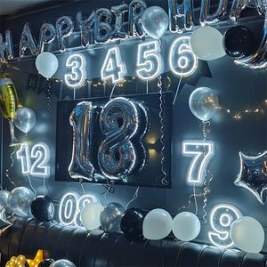 Wanxing Custom Number 09 LED Neon Light Party Backdrop Sign Sweet 16 Birthday Gifts 220615