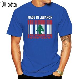 T-shirt maschile realizzate in lebanon lebanese bandiera di bandiera a barre personalizzate 2022 uomini a maniche corte 100 % tee di cotone per shirtsmen