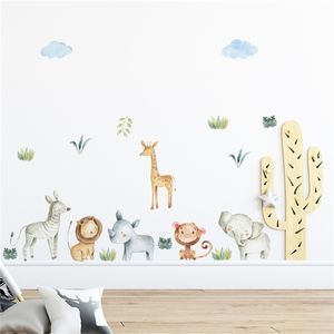 كرتون يدوي حيوانات ملصقات جدار ملصق للمنزل ديكور الأطفال غرفة kingdergarten جدار ديكور ملصقات فينيل جدار الشارات ديكور المنزل 220613