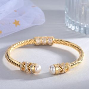 Armreif Einfaches Design Öffnungsanpassung Sand Gold Armband Damenmode Vielseitiger SchmuckBangle Kent22