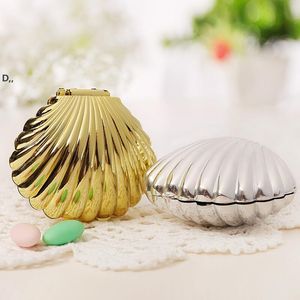 結婚式の好意箱DIYの明るい色の貝の形のパーティーの供給サプライズキャンディーの貯蔵のTeatime Birthday Jewelry Case GCB14909