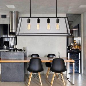 Pendant Lamps Loft Vintage American Country Cafe Internet Restaurant And Clothing Store Industrial Style Front Desk Glass Box Chandelier E27