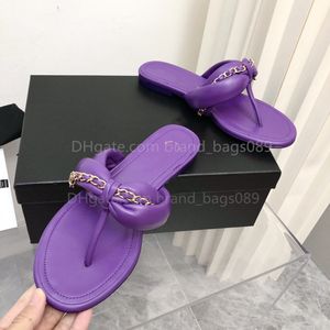 Commercio all'ingrosso 2022 canale donna sandali di marca di lusso pantofole firmate scivoli sandali di pelle di pecora con anelli infradito in vera pelle sandali da donna