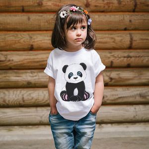 Prateleiras Tshirt crianças meninos e meninas estampas de design tshirts pandas bambu ursos polares dança kawaii harajuku fofo t camisetas 220620