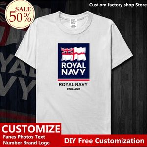 England Navy T Shirt Custom Jersey Fani DIY Numer Numer Tshirt High Street Fashion Hip Hop Loose Casual T-Shirt 220609