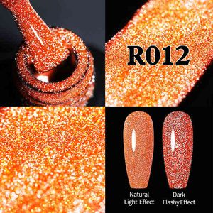 Nail gel leksak glitter reflekterande polsk jul röd rosa UV LED lack suga av för manikyr 0328