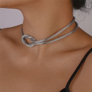 Unique Goth Twisted Chunky Chain Necklace for Women Collares Fashion Statement Vintage Short Choker Jewelry Steampunk Men