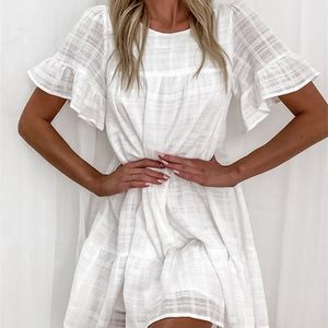 DiCloud Boho Algodão branco Vestido de verão Casual Folto gravidez Party Elegant Beach Wedding Tunic Feminino 220613