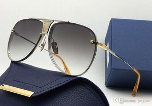 Men Gold/Grey Shoded Pilot Sunglasses Sonnenbrille Męskie okulary przeciwsłoneczne Gafas de sol nowe z pudełkiem