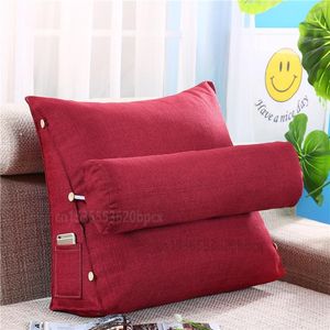 Yastık/Dekoratif Yastık Pamuk ve Keten Üçgen Yastık Kanepe Yatağı Ofisi Büyük Backrest Corecushion/Dekoratif ile Ayarlanabilir