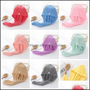 Towel Home Textiles Garden Ll Shower Caps For Magic Quick Dry Hair Microfiber Drying Turban Wrap Hat Spa Bathing Cap Wll5 Dhd6R