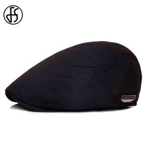 FS Moda Flat Caps Erkekler Beret Şapkası Unisex Kadın Kış Rastgele Güneş Şapkaları Siyah Beralar Femme Cabbie Peaky Chapeau Homme J220722