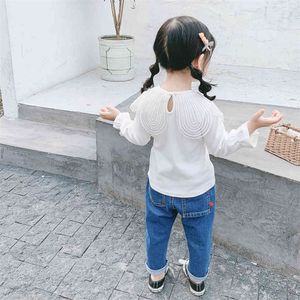 Child T-shirts Floral Pattern Girls Top Spring Autumn Kids Tshirt Casual Style Kids Clothing 210412