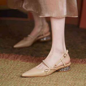 Sandały pompują eleganckie kryształowe kryształowe sandały o niskim obcasie buty butów moda moda perłowa high obcasy 220704