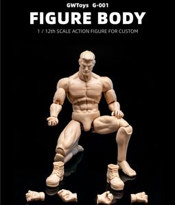 GWToys 1 12 G 001 Super Strong Muscle Flexible Action Figure Body Male Man 6inches Doll Model Toys 220531