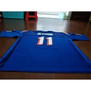 Chen37 Rare Blue Goodjob Men #11 Drew Bledsoe Team utfärdade 1990 White College Jersey Size S-4XL eller Custom något namn eller nummer Jersey