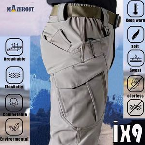 MENS S ELÁSTICA PRIMAÇÃO O outono do exército de calças de acampamento tático do exército de caminhada de trekking escalada Softshell calças esportivas secas rápidas 220719