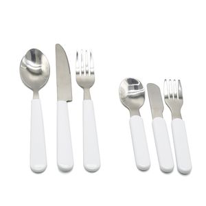 Sublimation Blank Dinnerware Cutlery Sets Adult And Child Heat Transfer Spoon Forks Knives Western DIY Tableware Set