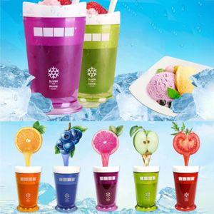 5 färger Creative New Fruits Juice Cup Fruits Sand Ice Cream Slush Shake Maker Slushy Milkshake Smoothie Cup FY5212 0609