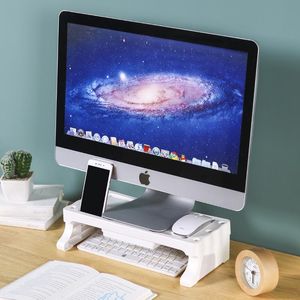 Hooks & Rails Plastic Monitor Increased Shelf Office Storage Finishing Rack Desk Stand Neck Guard Base Keyboard OrganizerHooks