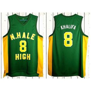 Nikivip Wholesale Wiz Khalifa # 8 N. Hale High School Maglia da basket da uomo cucita verde Taglia S-3XL Alta qualità