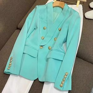 B108 Womens Suits Blazers Tide Brand Högkvalitativ retro modedesigner Presbyopic Maze Series Suit Jacket Lion Double Breasted Slim Plus Size Women's Clothing