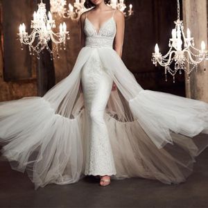 Kjolar elegant vit tyll overskirt lång bröllop kjol avtagbar tåg kvinnor överlägg för prom klänning tutu golvlängd tullkjolter