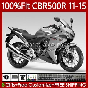 Комплект обтекателей OEM для Honda CBR 500 R CC 500R RR 2011 2012 2013 2014 2011 Body 2012 2013 2014 2015 Body 126No.79 CBR500RR CBR500 серебряный горячий RR 11-15 CBR500R 11 12 13 14 15 впрыска