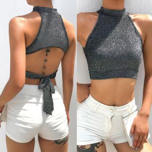 Women's Tanks & Camis Summer Women's Sexy Off-shoulder Tube Crop Tops Strapless Bra Tank Vest Ladies Backless Strappy Sparkling TopsWome