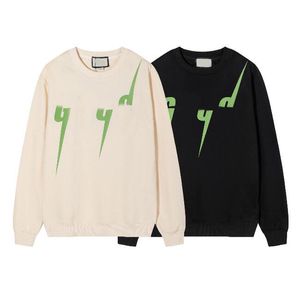 2022 Erkekler Kadın Hoodies Tasarımcı Sweatshirt Hoody Green Lightning Mektupları Baskı Pamuk Sweatshirt Gündelik Yüksek Kaliteli Moda Erkek Kayısı Siyah Jumper