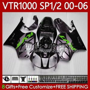 Honda VTR RTV 1000 RC51 00-06 Bodys için OEM kaporta 123no.131 SP1 SP2 VTR1000 RTV1000 00 01 02 03 Black Silver 2004 2005 2006 VTR-1000 2000 2001 2002 2003 04 05 06 PERAFING