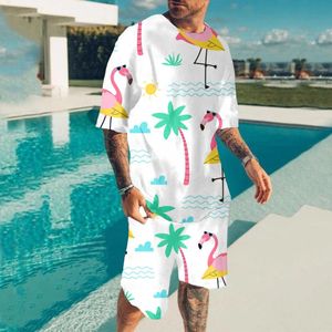 Camisetas masculinas de verão 3D Trendência casual casual de rua de rua da praia Moda e feminino Senhores de férias