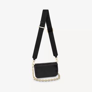 Bubblegram-Geldbörse mit Riemen, Abendhandtasche, weiches gestepptes Leder, Damen-Stickerei, Prägung, magnetische Klappe, Nylonriemen, Schulter-Crossbody-Tasche, Geldbörse M81399