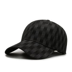 Sports Elastic Fabric Snapback Cap Men Women Fitted Closed Full Plaid Design Baseball Caps Outdoor Plain Hats for Unisex