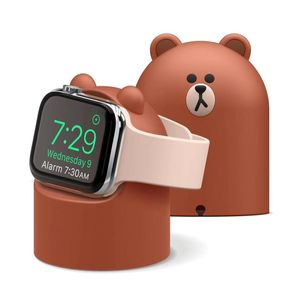 Silikonladdare Standinnehavare för Apple Watch Serie Ultra 49mm 8 7 6 5 4 3 2 1 Se Cartoon Iwatch 45mm 41mm Station Dock Charging Desktop Holder Accessories